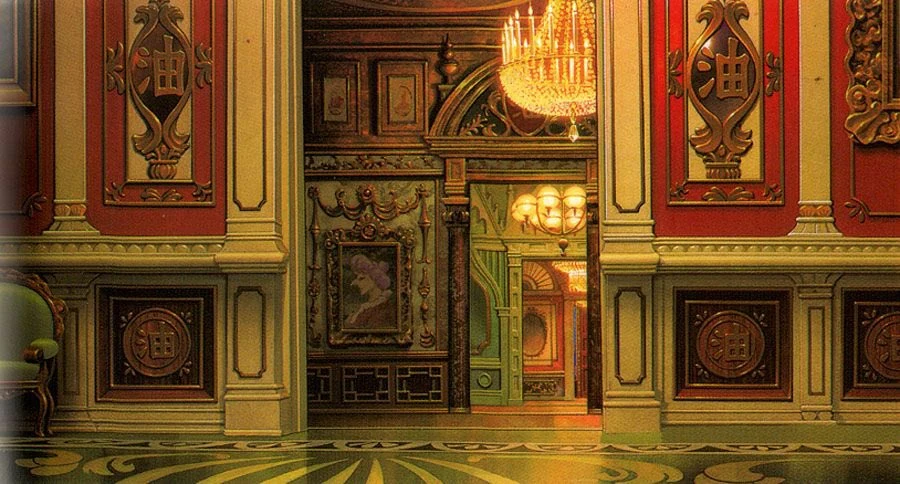 The cluttered, opulent, Western-style penthouse of Yubaba, filled with gaudy furniture and trinkets.